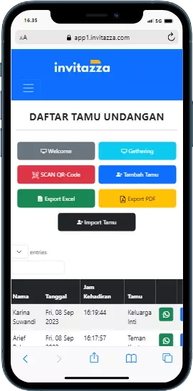 buku tamu digital undangan dan scan QR Code